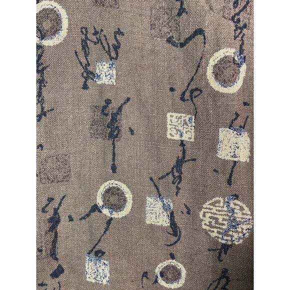 Chico's Women's Size 2 Brown Black Asian 100% Linen Button Up Shirt Jacket - Picture 2 of 7